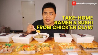 Take-home ramen and sushi from Chick'en Claw