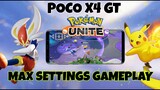 Pokemon Unite Max Setting Gameplay using Poco X4 GT