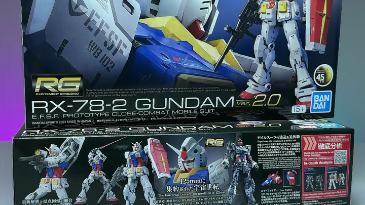 万代 RG元祖2.0 RX-78-2 拼装模型 这完全是在炫技阿