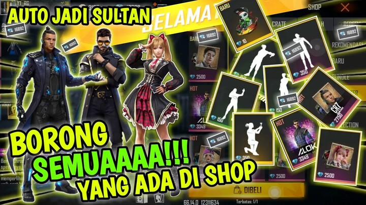 MENDADAK JADI SULTAN BORONG SEMUA SHOP YANG ADA DI ADVANCE SERVER FREE FIRE!!! 2021.