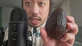 ASMR AVOCADO  (EATING SOUNDS, TRIGGER WORD & AIR TRACING)