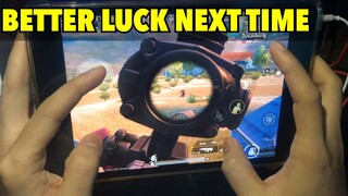 BETTER LUCK NEXT TIME | FOUR FINGER CLAW HANDCAM | PUBG MOBILE - IPAD MINI 5