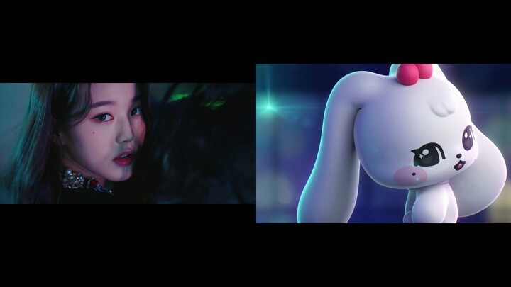 مقارنة بين لقطات الإعلان التشويقي بنسخة الدمى ونسخة الإعلان الأصلية لـ IVE