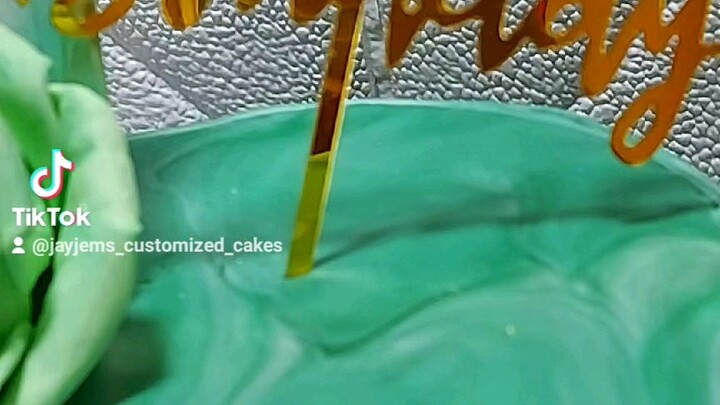 Emerald Green Floral Cake