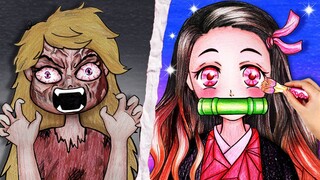 NEZUKO Cosplay Makeup | Demon Slayer Anime Cosplay Challenge | Paper Stop Motion