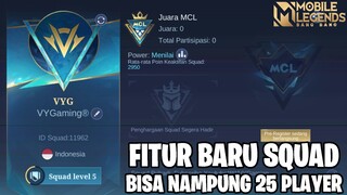 PENJELASAN FITUR SQUAD BARU ORIGINAL SERVER - BISA ISI SAMPAI 25 ORANG