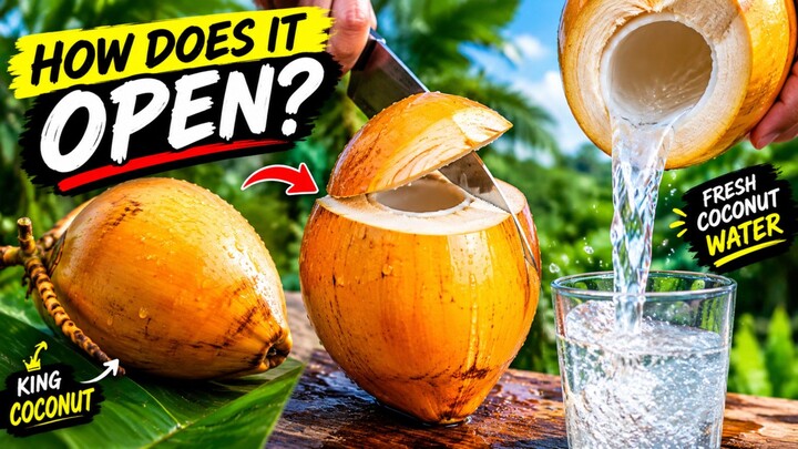 How Does King Coconut Open Like This? 🥥👀 #KingCoconut #ASMR #Satisfying