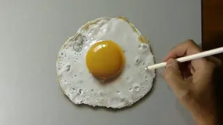 Drawing a fried egg to offset hunger