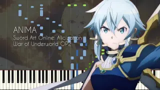 ANIMA - SAO Alicization: War of Underworld OP2 / Second Season OP - Piano Arrangement [Synthesia]