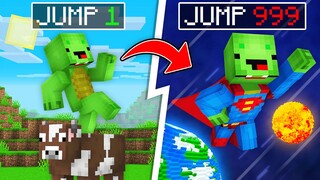 Minecraft BUT Mikey and JJ JUMPS Increase Every Second - Maizen Challenge