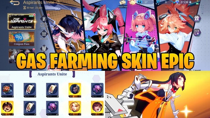 GAS FARMING BANYAK SKIN EPIC DI EVENT ASPIRANT TERBARU MOBILE LEGENDS