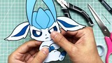 [Tutorial Boneka Kertas] Tutorial cara membuat Ice Eevee mengibaskan ekornya, cara membuatnya sangat