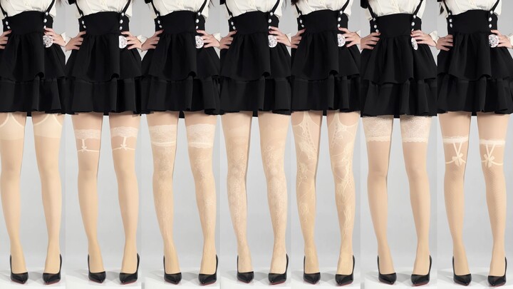 Thử phối layer giữa sợi thịt và các kiểu quần tất trắng khác nhau — so sánh trực quan [Bống Bống]