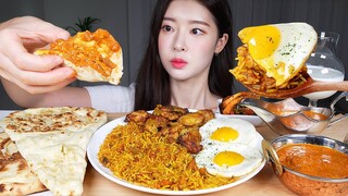 ASMR MUKBANG | 인도음식 꿀조합 ★ 커리 탄두리치킨 비리야니 난 먹방! INDIAN FOOD 🇮🇳 CURRY, TANDOORI CHICKEN, BIRYANI, NAAN