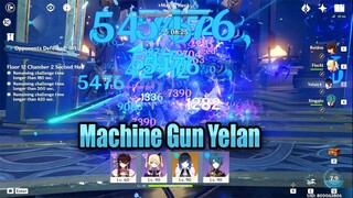 Yelan The Machine Gun 2.7 Floor 12 All Side Showcase - Satisfying Electro-Charged Team