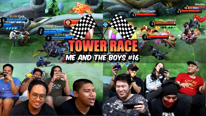 SLOWEST TEAM WILL EAT SPICY NOODLES - TOWER RACE WITH ME AND THE BOYS #16 - MOBILE LEGENDS