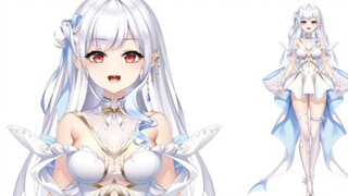 [عرض نموذج live2d] شعر أبيض وعيون حمراء ~ لطيف جدًا!