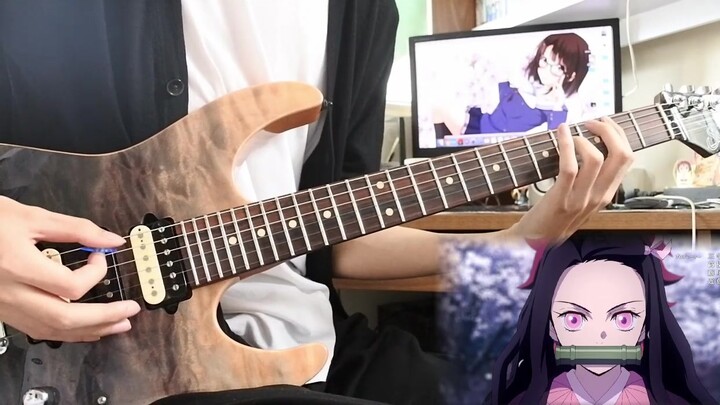 Attached sheet music [Electric Guitar] Demon Slayer OP - Red Lotus (LiSA) Cover (Headphones recommen