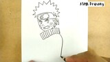 ASMR drawing Naruto ... VERY EASY ,, how to draw NARUTO manga from japa