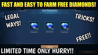 FAST AND EASY TO GET FREE DIAMONDS (100% LEGIT) HURRY LIMITED TIME ONLY MOBILES LEGENDS