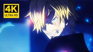 [4K] One Piece Bab 1061: Sanji Demon God Windfoot vs. Quinn | Versi peningkatan resolusi super