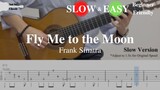 Fly Me to the Moon - Frank Sinatra | Fingerstyle Guitar TAB (Slow & Easy) | Learn in 5 minutes