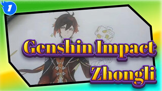 Menggambar Zhongli | Genshin Impact Lukisan yang Digambar Sendiri_1