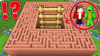 JJ and Mikey Found SECRET LADDER in A TALLEST MAZE in Minecraft Maizen!