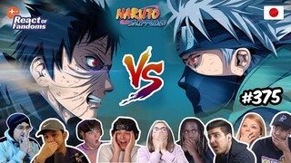 Kakashi VS OBITO 👊🔥 Shippuden 375 🇯🇵 Reaction Mashup [ナルト 疾風伝] [海外の反応]