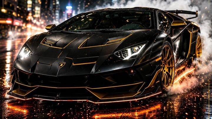 Lamborghini accelerates through