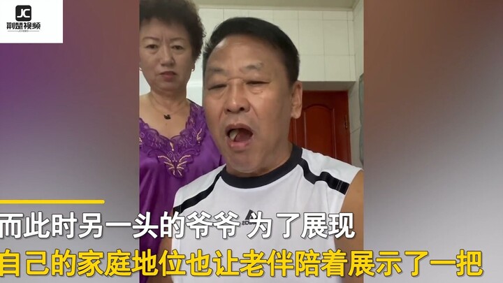 Hai ông cháu thay nhau quay video “đáp trả”, vừa thể hiện địa vị trong gia đình, phút trước là chủ n