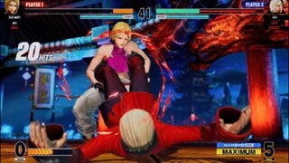 KOF15　世界１位アンヘル＆ブルーマリー　２４HITジャイアントスイングコンボ　アンヘルの速すぎるコンボ連発