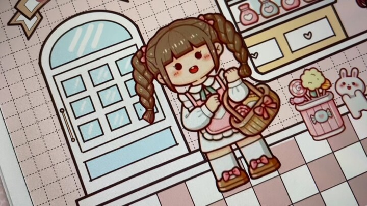 Hand-painted pocketbook｜Small mochi selling candy｜The rustling sound of pink is very decompressing~