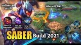 Saber CD Reduction build, Unlimited ulti?! | Saber Build 2021 | Mobile Legends