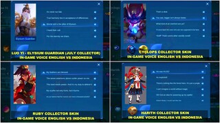 BOCORAN 4 SUARA INGAME COLLECTOR LUO YI, CYCLOPS, RUBY & HARITH | 4 VOICELINES COLLECTOR SKIN MLBB