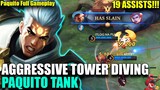 AGGRESSIVE TOWER DIVING PAQUITO TANK!!! PAQUITO GAMEPLAY 2022 | MLBB