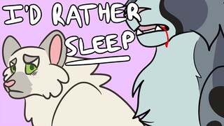 Snowfeather: I'd Rather Sleep {warrior cats oc meme}