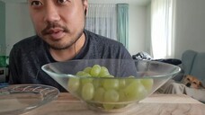 ASMR Plate Licking Squeezed White Grapes🍇