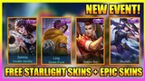 FREE STARLIGHT SKINS + EPIC SKINS AND MORE ONLY IN ONE EVENT!! || MOBILE LEGENDS BANG BANG