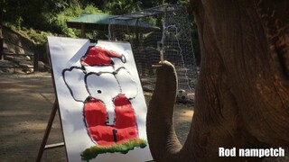 มารีวิวน้องพูนทรัพย์ วาดรูปช้างซานตาคลอส🎅🏾👉👍👏👏