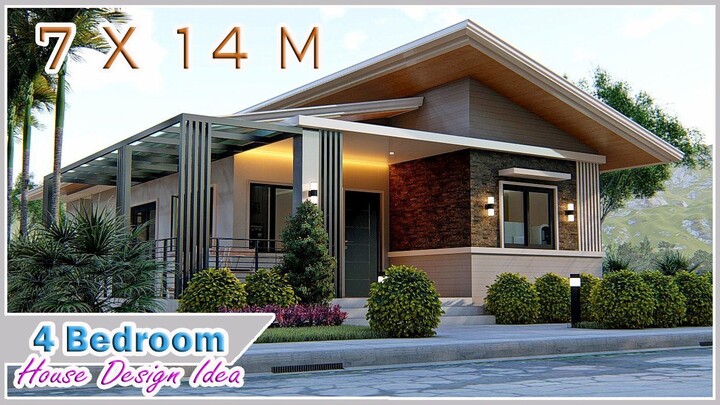 SMALL HOUSE DESIGN | 7 X 14 Meters | 4 Bedroom House