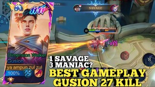 BEST GAMEPLAY GUSION 27 KILL 1 SAVAGE 3 MANIAC?