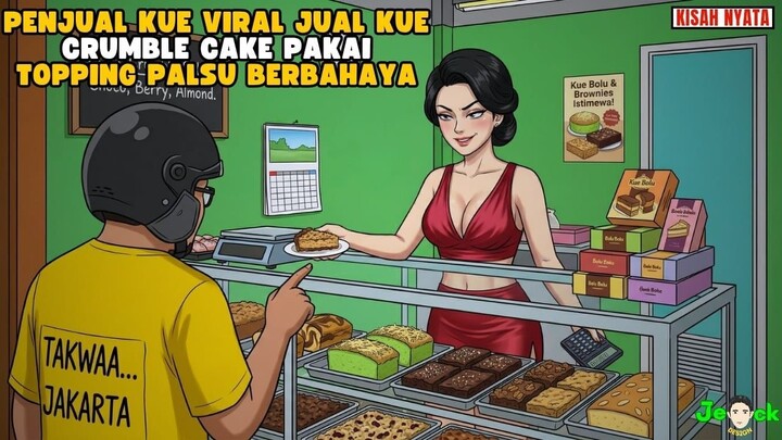 PENJUAL KUE VIRAL JUAL KUE CRUMBLE CAKE PAKAI TOPPING PALSU BERBAHAYA