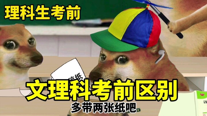 The differences between arts and sciences students before exams...