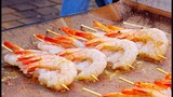Korean street Food Shrimp skewer , Grilled lobster with cheese