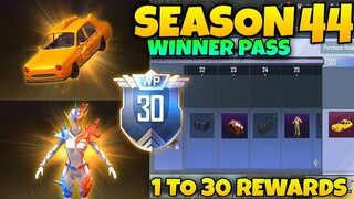 Pubg Lite Season 44 Winner Pass | 1 To 30 Rewards 😍 | Season 44 Winner Pass Pubg Lite | Season 44 Wp