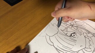 【リゼロ】レムdrawing いてみた (โมเดลลิ่ง) ※コピックฝึก