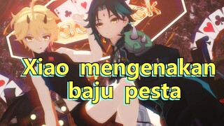 Xiao mengenakan baju pesta