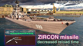 Modern Warships: ZIRCON Missile decreased Reload Time.  online gameplay.