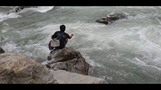 Hook and Rod Fishing in Nepal | Angling with Bamboo Stick | Himalayan Trout Fishing |
